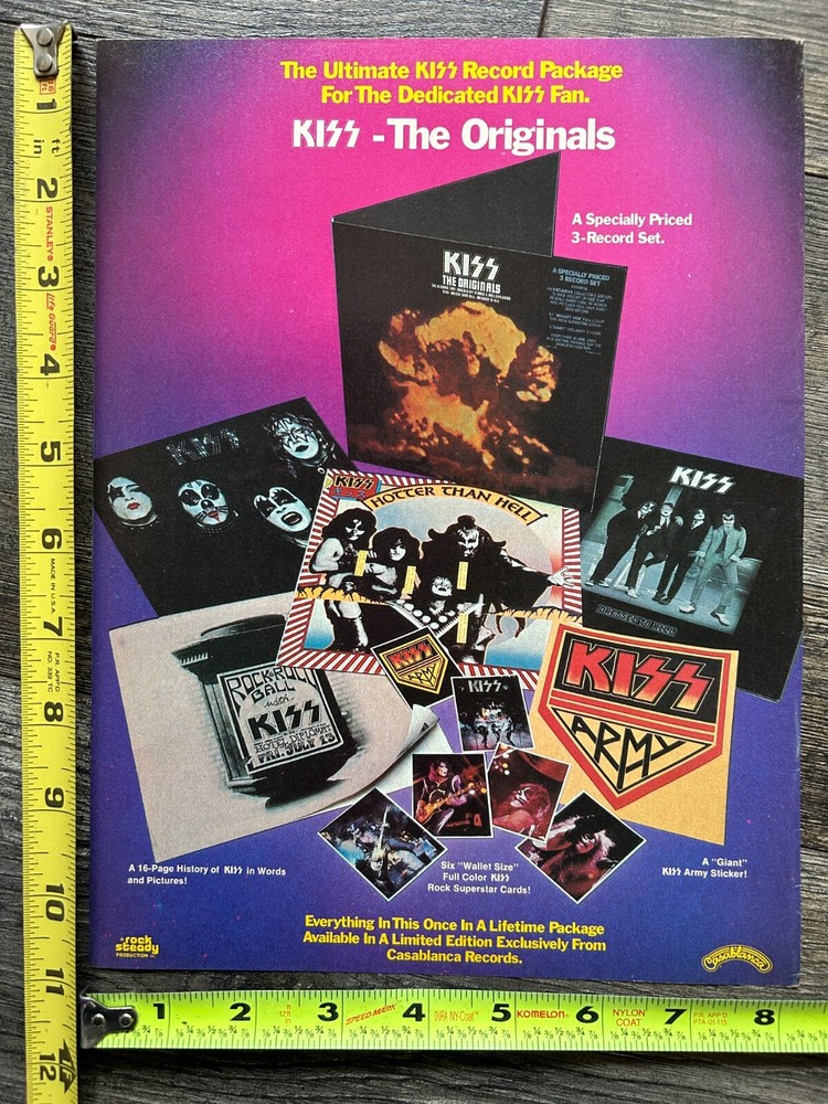 KISS Ad Advert The Originals Vinyl Album 3 Record Set Album Vintage Kiss Aucoin