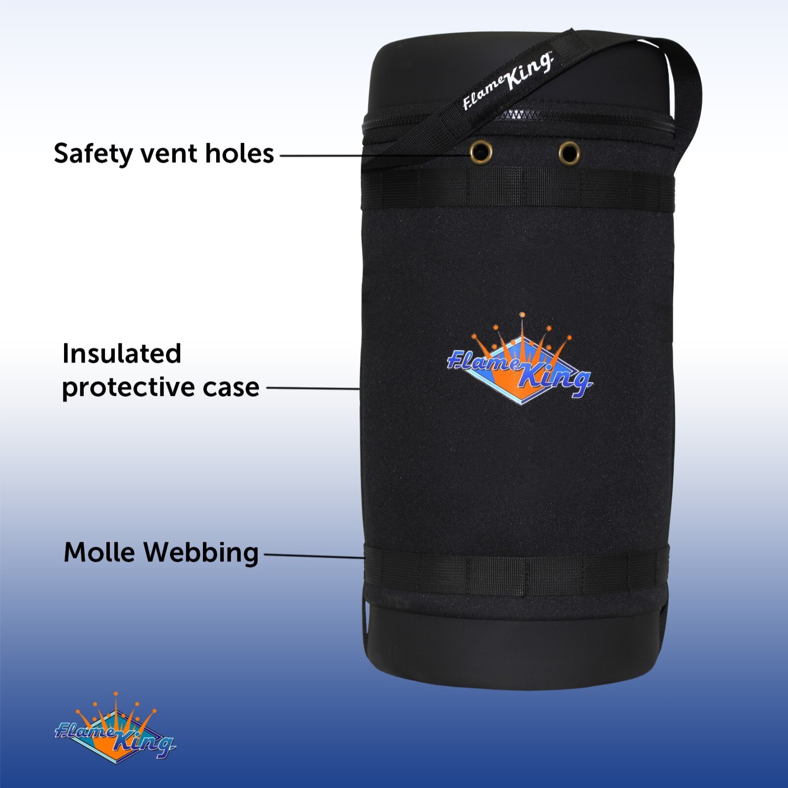 Flame King Gas Hauler for 10 lb. Propane Tank-Insulated Protective Carry Case