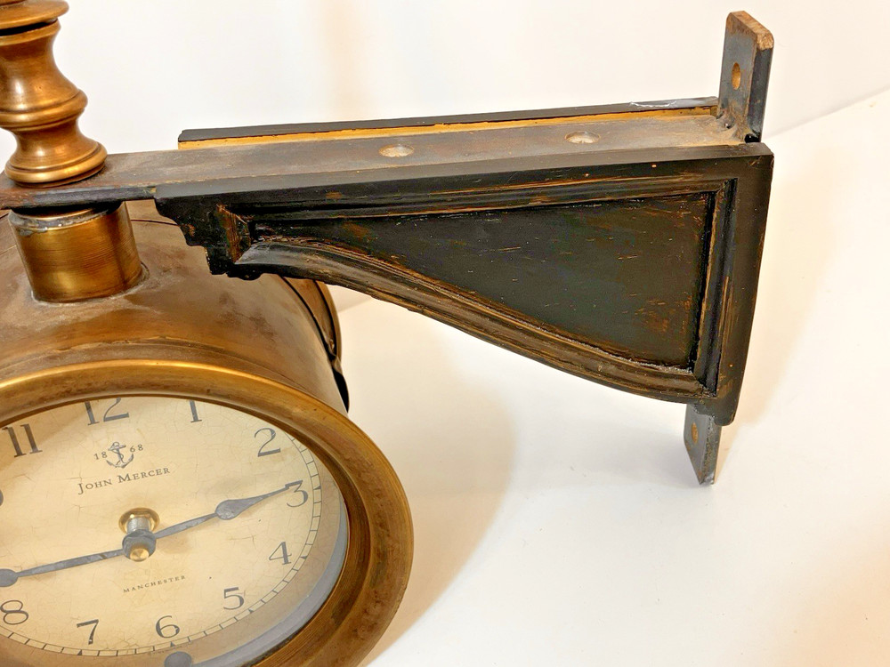 Timeworks Two Sided Nautical Wall Clock Brass Repro