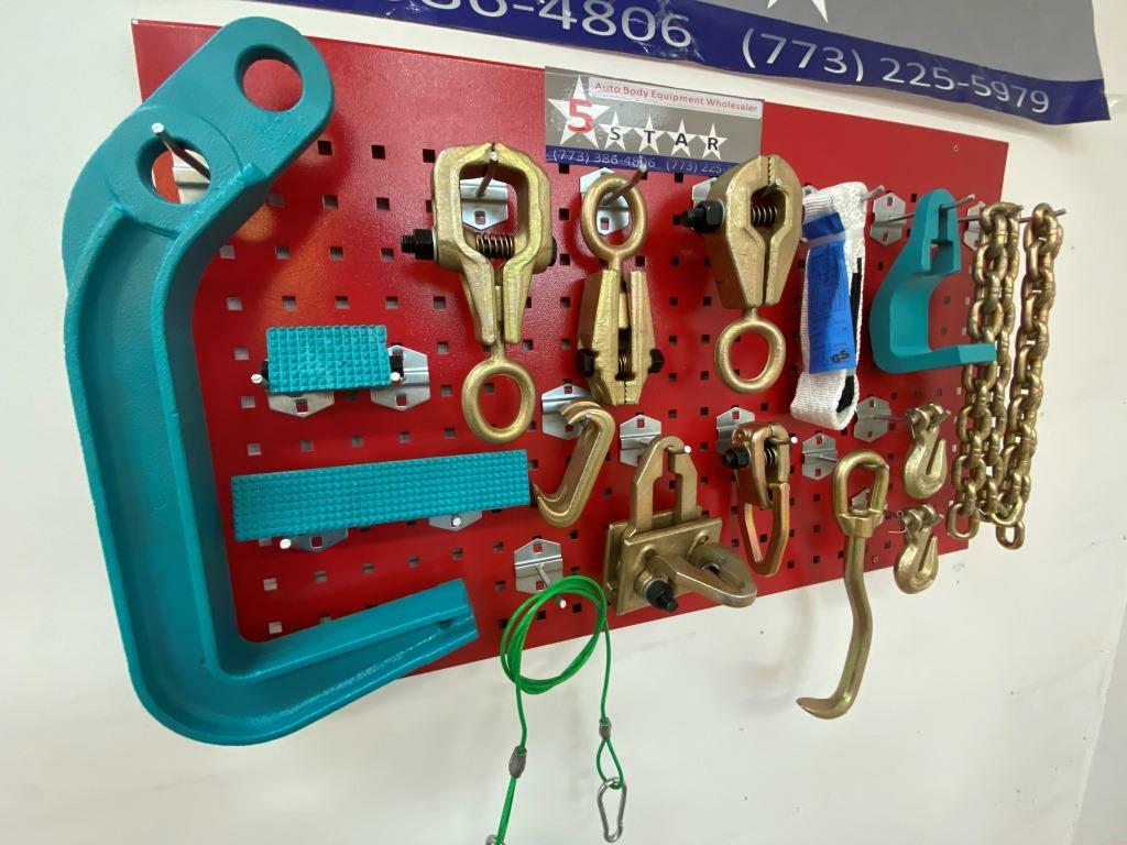 SET#55 - 16 PIECE HEAVY DUTY AUTO BODY FRAME MACHINE PULLING TOOLS AND CLAMPS