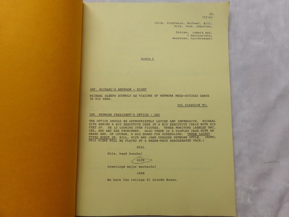 NEWHART / 1988 TV Script, "A Midseasons Night Dream" Final Draft Script.