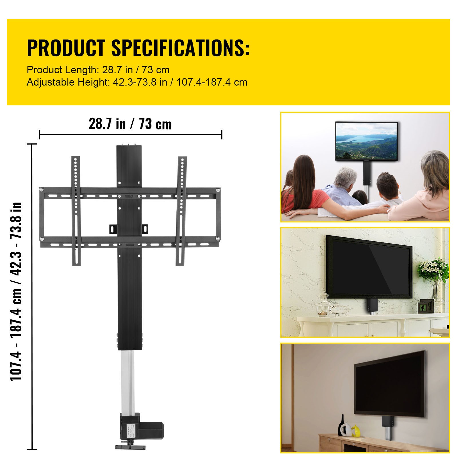 Uimoso Electric Motorized TV Lift Stand for 32-60" LCD/LED/OLED Plasma TVs