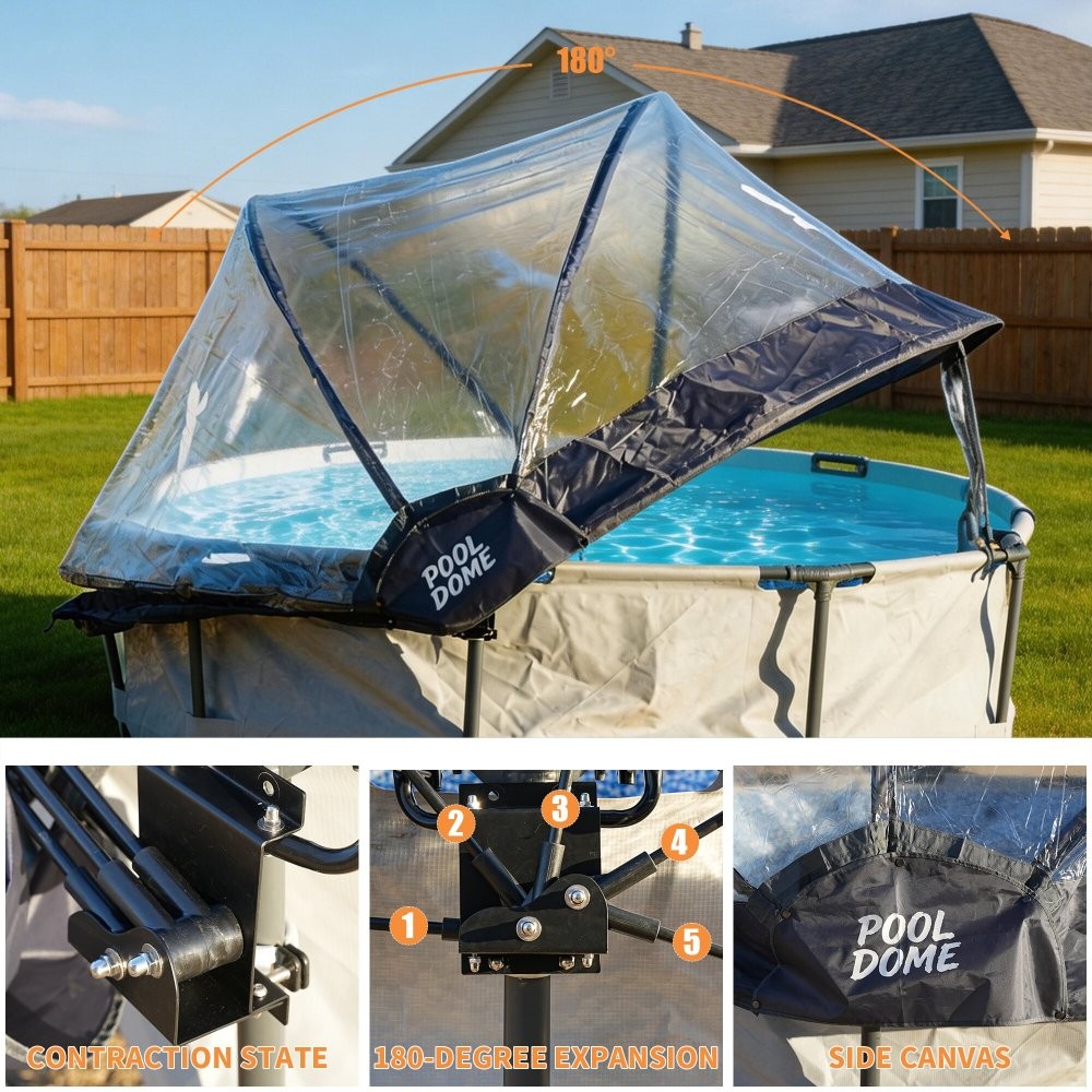 15 Foot Round Multifunctional All Weather Cover Pool Dome Enclosure for Outdoor