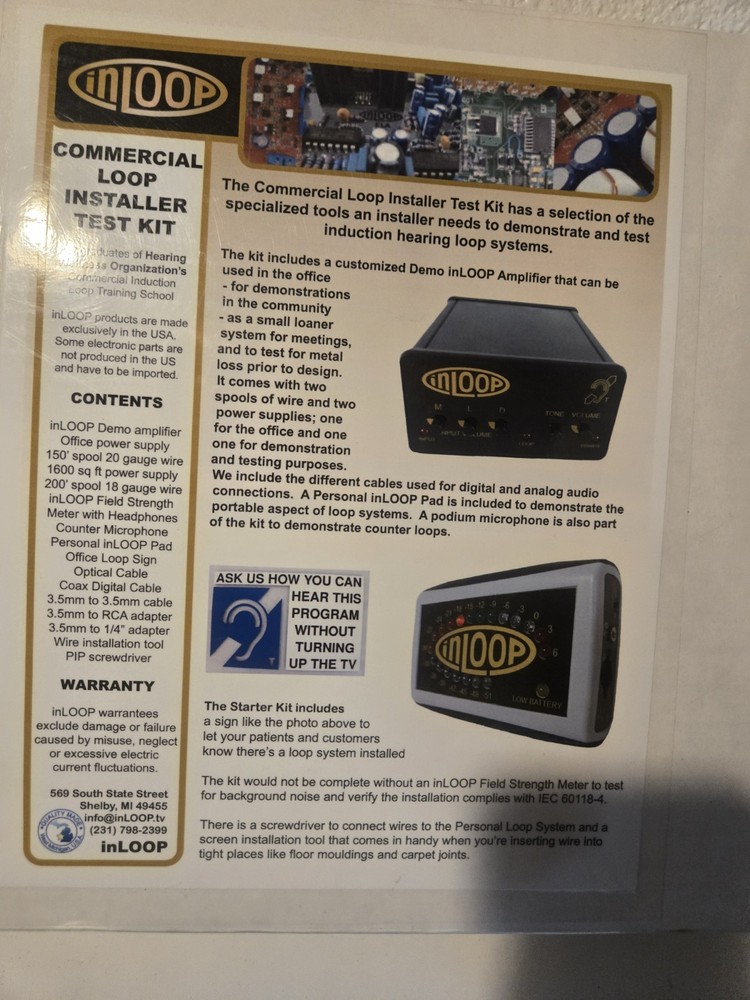INLOOP Commercial Loop Instaler Test Kit New In Box