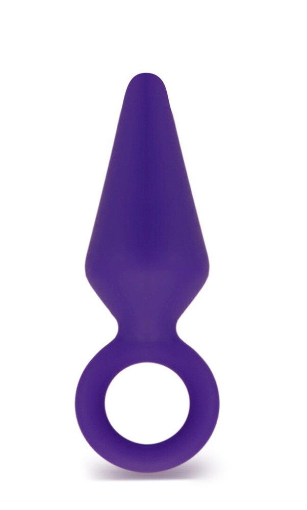Blush Luxe 3 Inch Small Smooth Platinum Silicone Anal Butt Plug Pull Ring