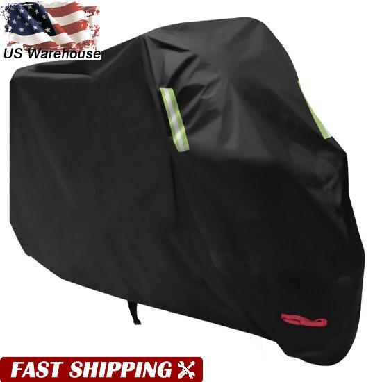 Motorcycle Cover Waterproof Heavy Duty for Winter Outside Storage Snow Rain XL