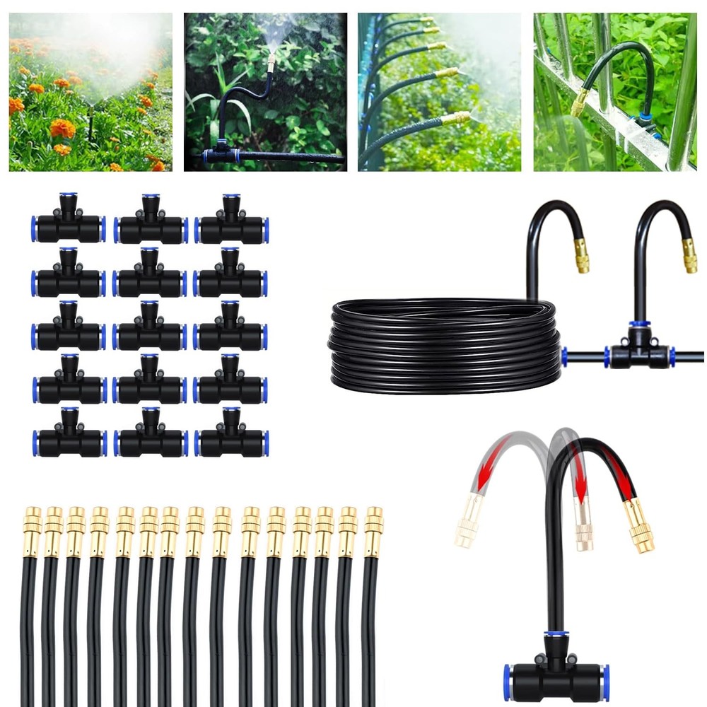 Greenhouse Drip Irrigation Kit Automatic Irrigation System 360°Adjustable 。
