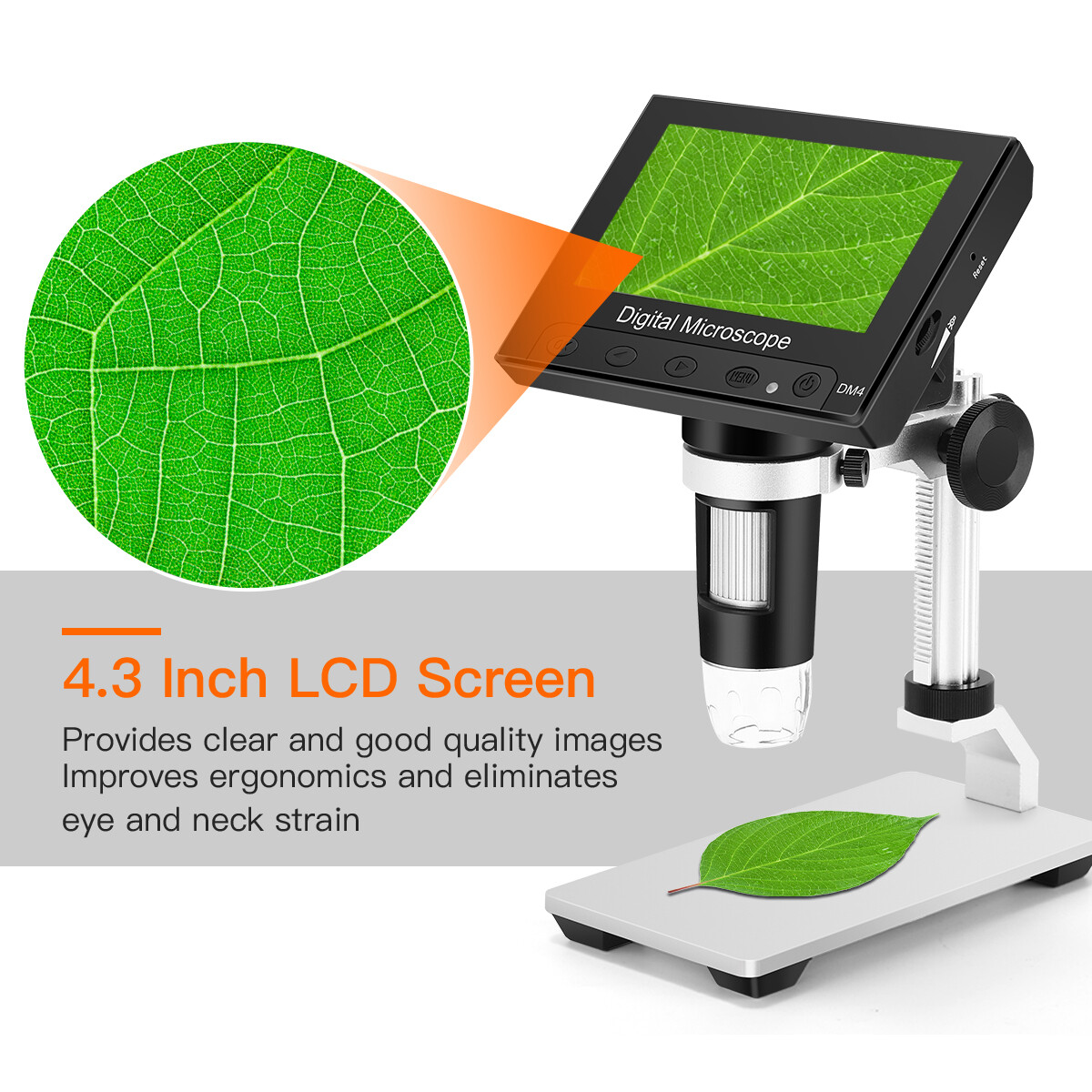 Microscope LCD Digital Coin Microscope 1000x Coin Magnifier 8 Adjustable Lights