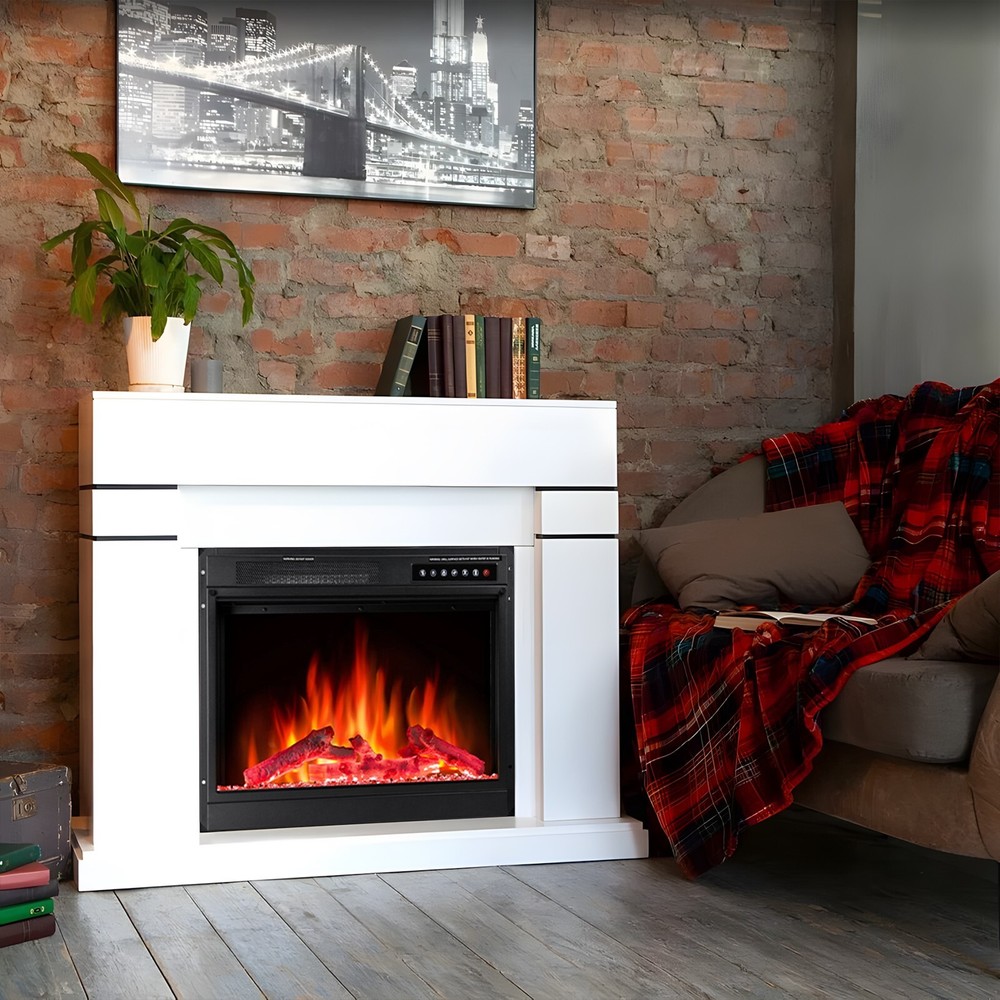YUKOOL Recessed Electric Fireplace,Insert Heater,Adjustable Flame, Remote,Timer