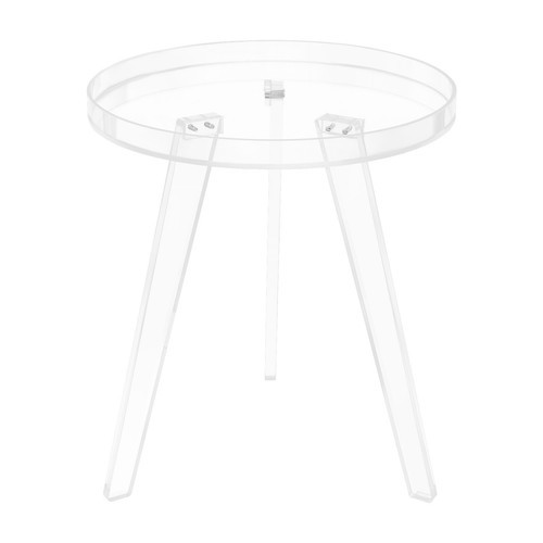 Acrylic Side Table, Clear Side Table, Round Acrylic Side Table