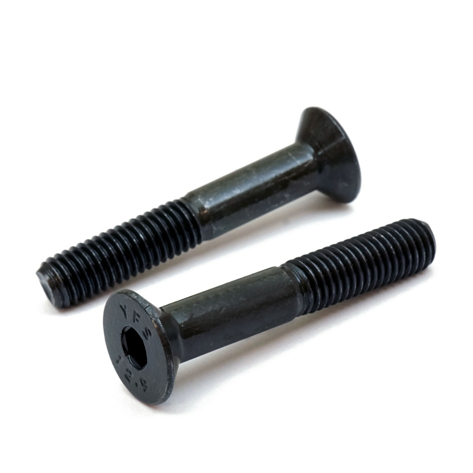 M4 Flat Head Socket Cap Screws, 12.9 Steel w/ Black Oxide DIN 7991, 0.70 Coarse
