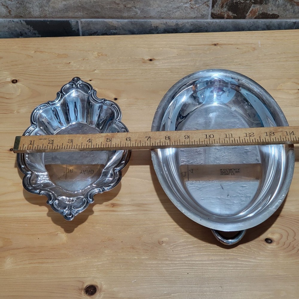 Metal Silver Plate Serving Dish Candy Nut Bowl