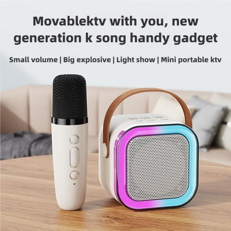 Mini Bluetooth Karaoke Microphone, Portable Wireless Singing Machine,Party Magic