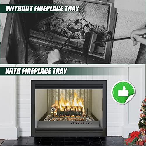 Adjustable Fireplace Tray, Expandable Ash Pan for Ash Collection, Galvanized