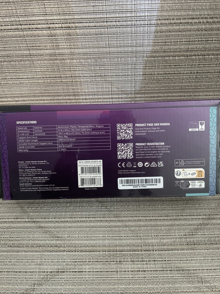 Cooler Master Atlas ARGB GPU Support Bracket With Infinity Mirror - New & Sealed