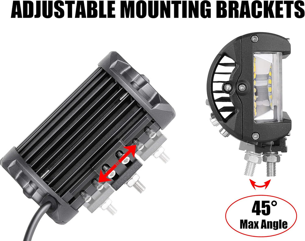 LED Pod Lights with 2 Pcs Mounting Brackets