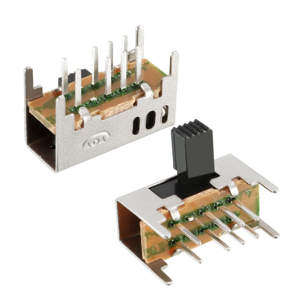 20Pcs 6mm Horizontal Slide Switch DP3T 2P3T 8 Terminals PCB Panel Latching