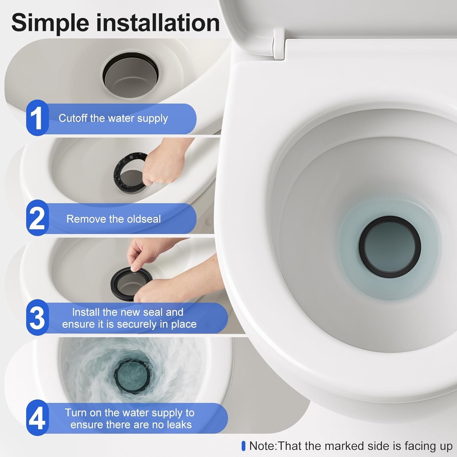 2 Pack RV Toilet Seal Replacement for Dometic 300, 310, 320 Series, Plastic