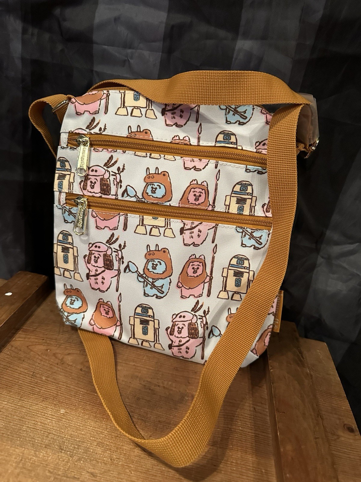 Loungefly Star Wars Pastel Ewok All Over Print Crossbody Bag NWT Nylon Bag