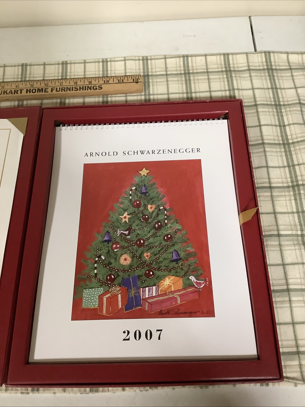Rare Arnold Schwarzenegger 2007 Holiday Calendar Of His Art W/ Signed Letter
