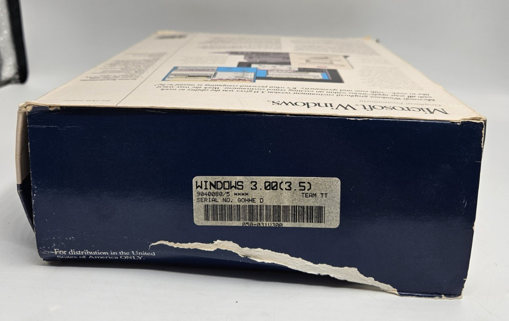 Vintage Microsoft Windows 3.0 Version for DOS Floppy Disk, RARE! Complete