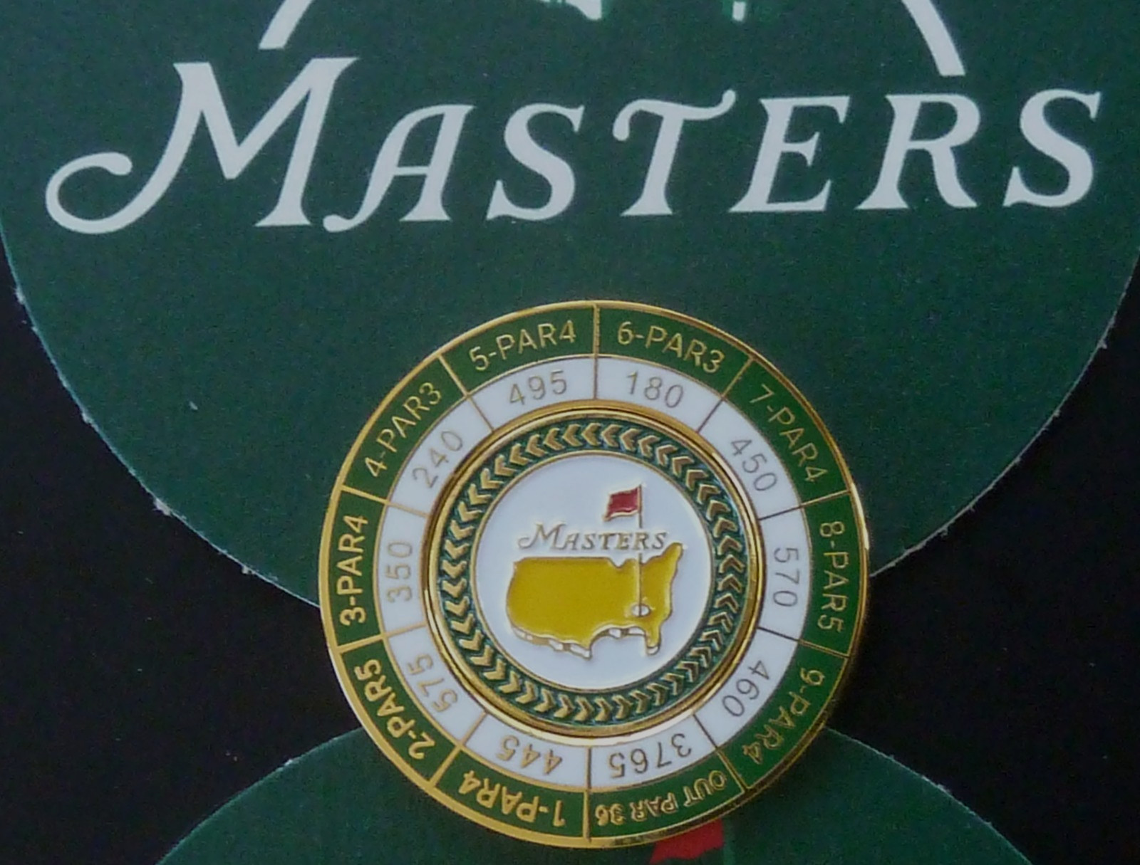 The Masters Tournament Magnetic Gr Trim BM Augustal National Yardage Holder