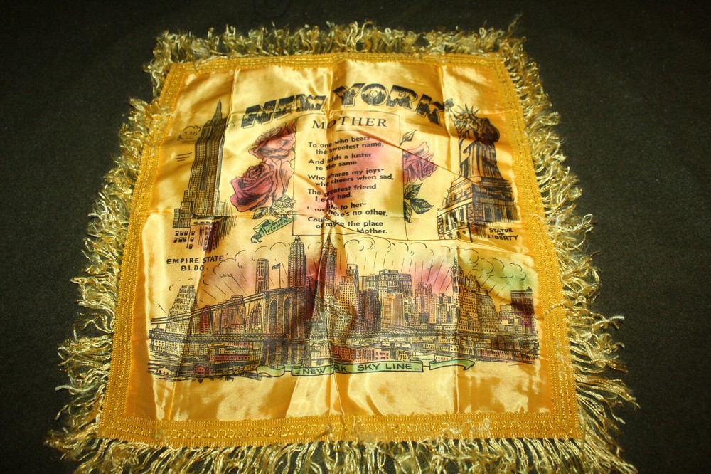 Original WW2 City of New York "Mother" Pillow Cover from U.S. Serviceman, VG