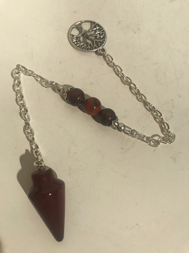 Red Jasper Pendulum With Tree Spirit Communication Ghost Talk 240