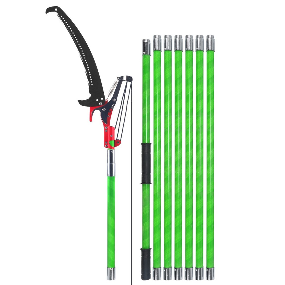 26 Ft Manual Pole Saw Extendable Tree Pruner Blade and Scissors Set for Backyard