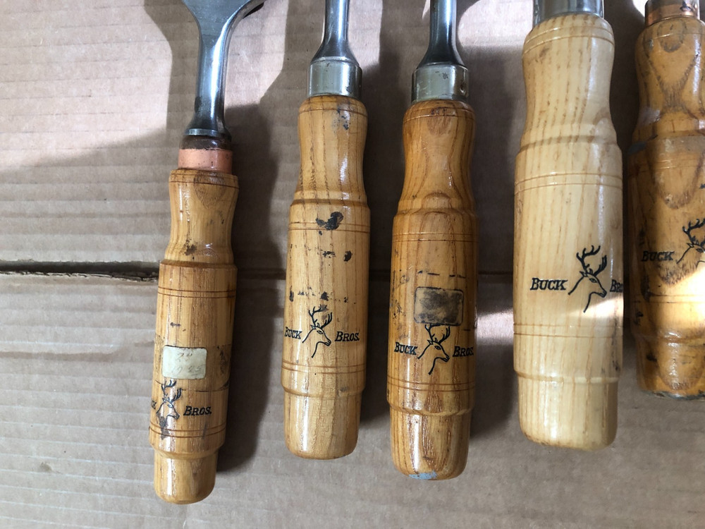 Graduated Cranked Neck Set of 10 Buck Bros Gouges Tang Chisels