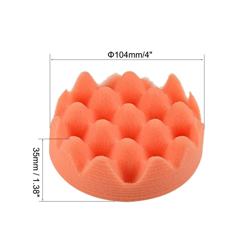 4" Buffing Sponge Pads Drill Polishing Buffer Pad Disc, Hook and Loop Back 3pcs