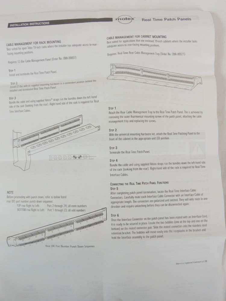 Molex Cat5e 24 Port Real Time Patch Panel PID-00103