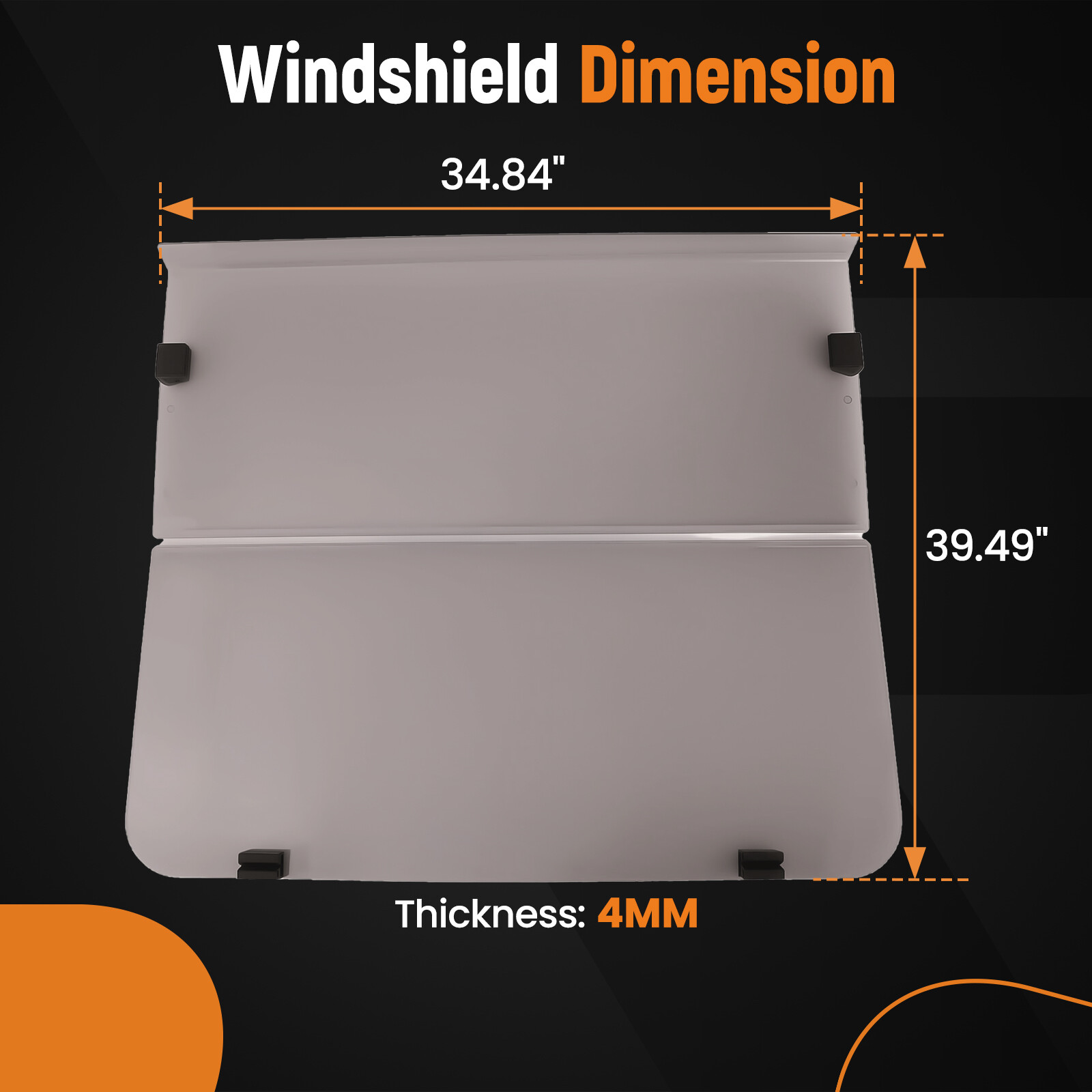 Front Tinted Windshield Windscreen for Yamaha G14 G16 G19 Golf Cart 95-03 PC 4MM