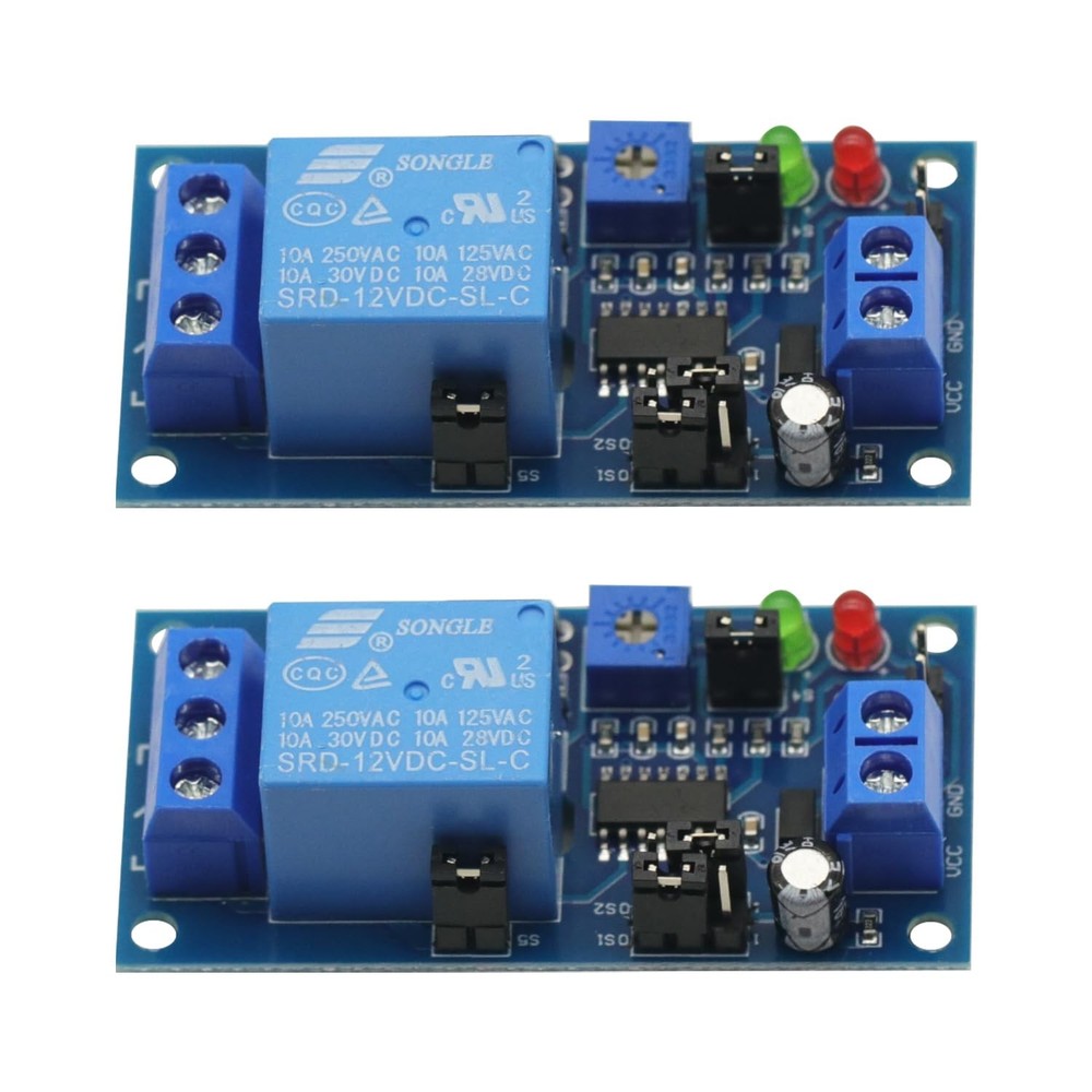 2PCS Delay DC 12V Relay Delay Turn On/Delay Turn off Switch Module with Timer Bo