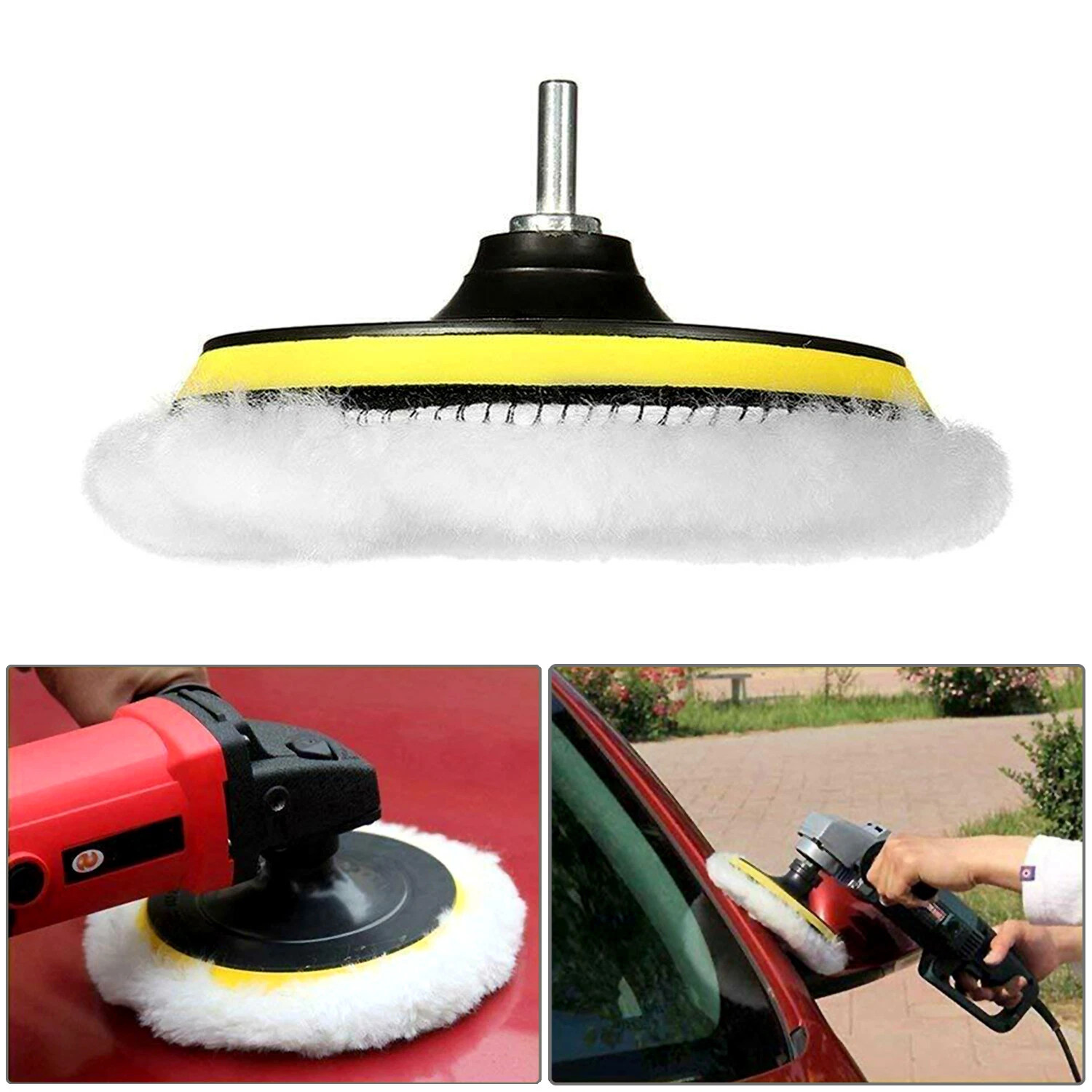 7PCS 7 Inch Polishing Waxing Pad Sponge Buff Buffing Kit Set For Car Polisher US