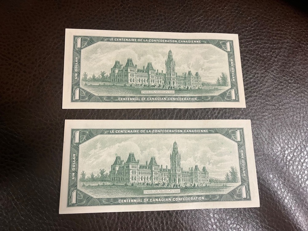 (2) 1967 CANADA - 1 DOLLAR (CENTENARY) - UNC