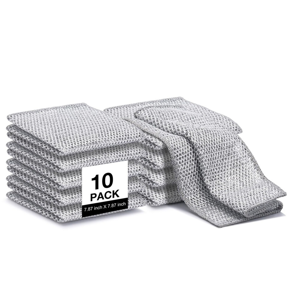 Inkhut Non Scratch Wire Dishcloth, Small, Three-layer Silver