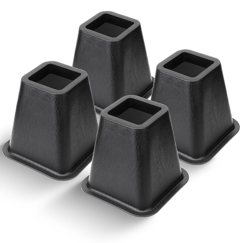 Heavy Duty Bed Risers 4 Pack 6 inch Black Create Under Bed Storage for Frame