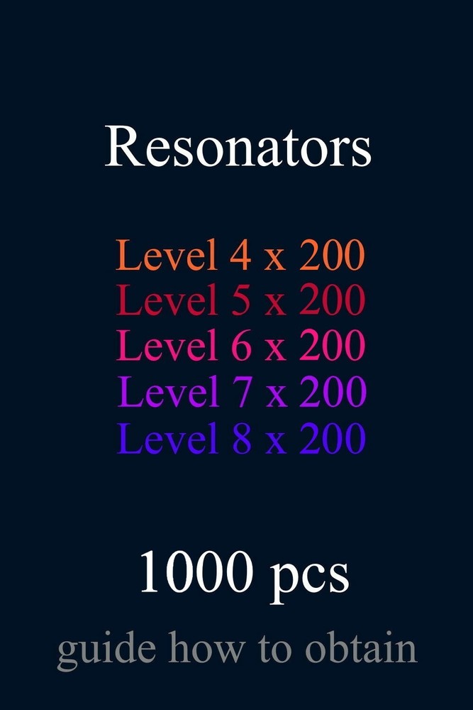 Guide for INGRESS Prime: Level 4-8 Resonators 1000 pcs