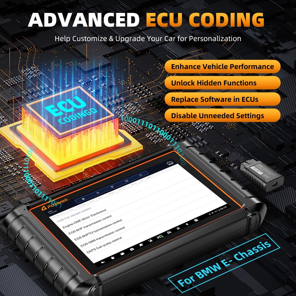 FOXWELL NT909 OBD2 Scanner WIFI Bluetooth Bi-directional Tablet Tool E~CU Coding
