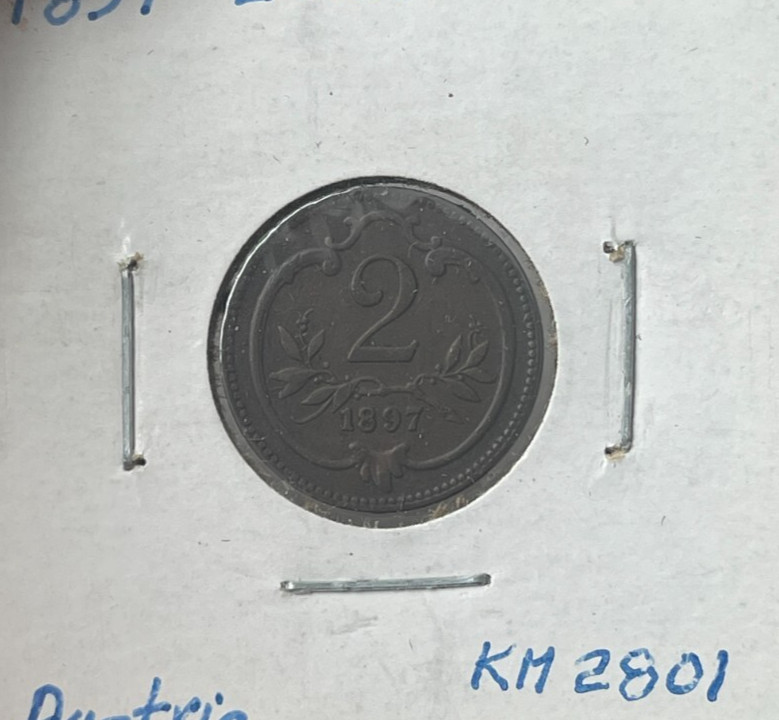 1897 Austria 2 Heller L2