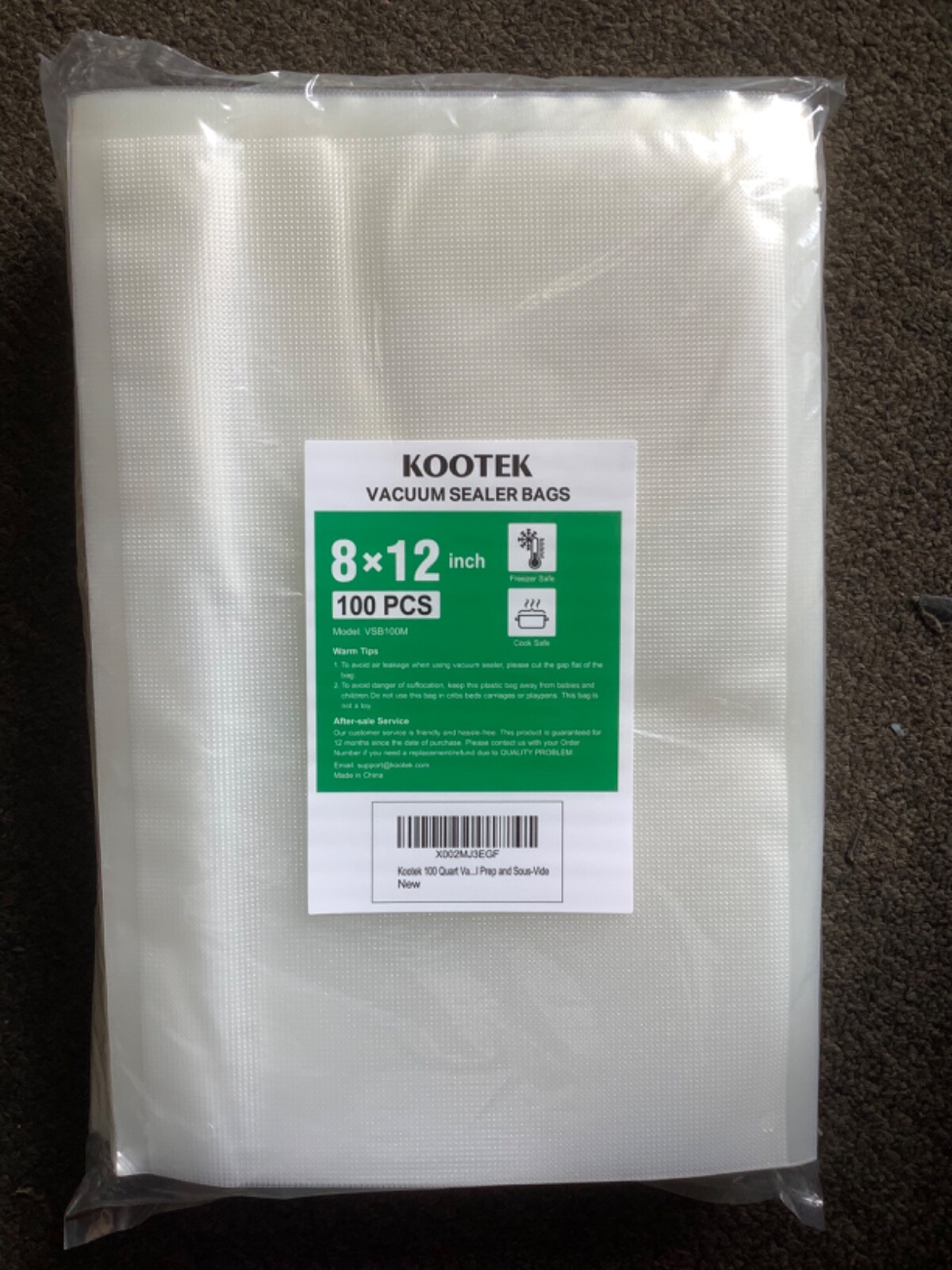 100* 8"x12" Vacuum Sealer Bag Food Saver Storage Package