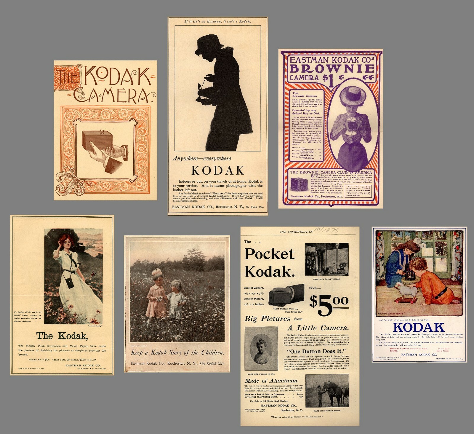 Antique Camera Collection KODAK ADS 1886-1923 - MANY