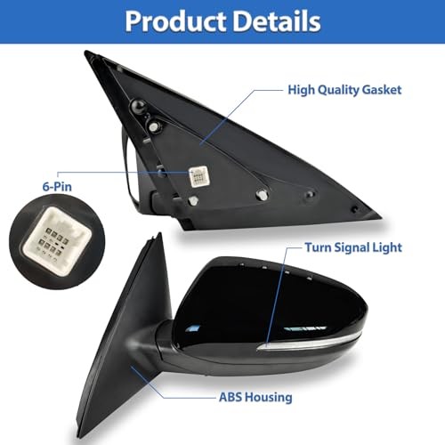 Side Mirror Compatible With Kia Optima 2011 2012 Right Passenger Side Black