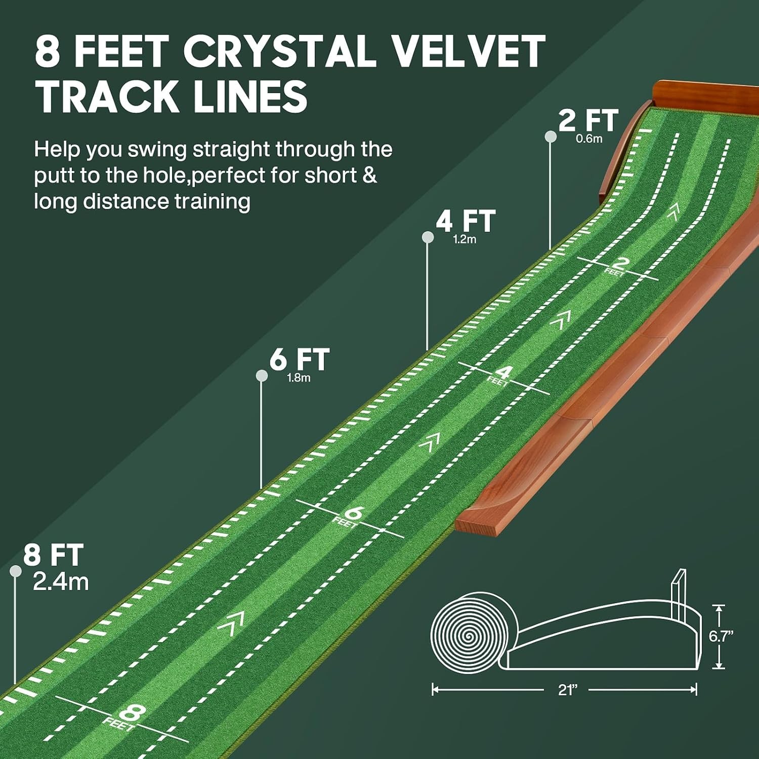 Putting Matt for Indoors, Putting Green, Golf Putting Mat with Ball Return,