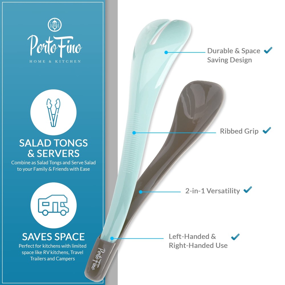Salad Tongs Plastic Serving Utensils Space Saving Nesting Design Kitchen