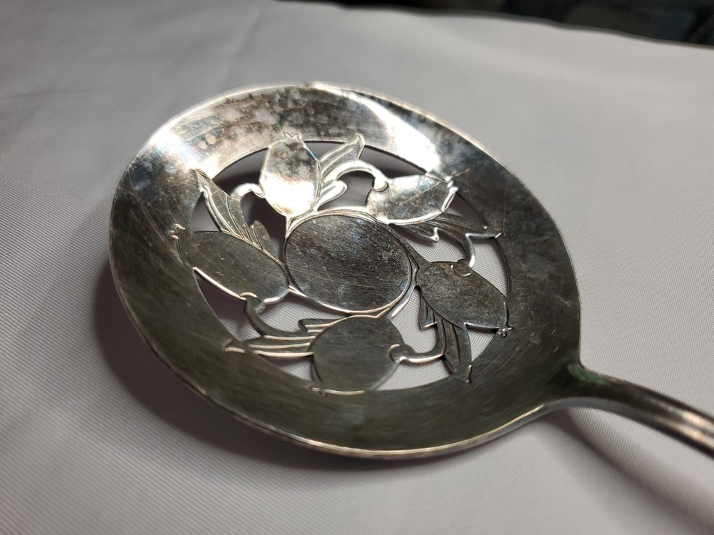 Rogers Silverplate Slotted Serving Appetizers Small Spoon 7.63" Long