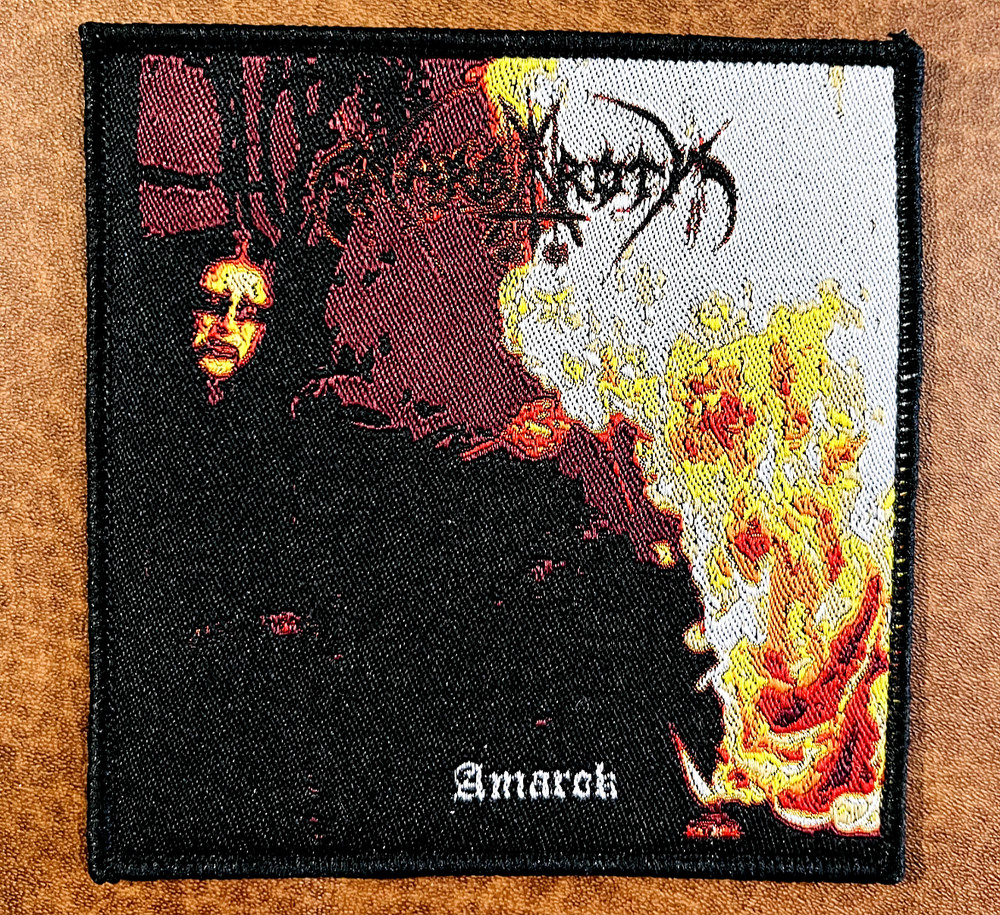 NARGAROTH, AMAROK, SEW ON BLACK BORDER WOVEN PATCH