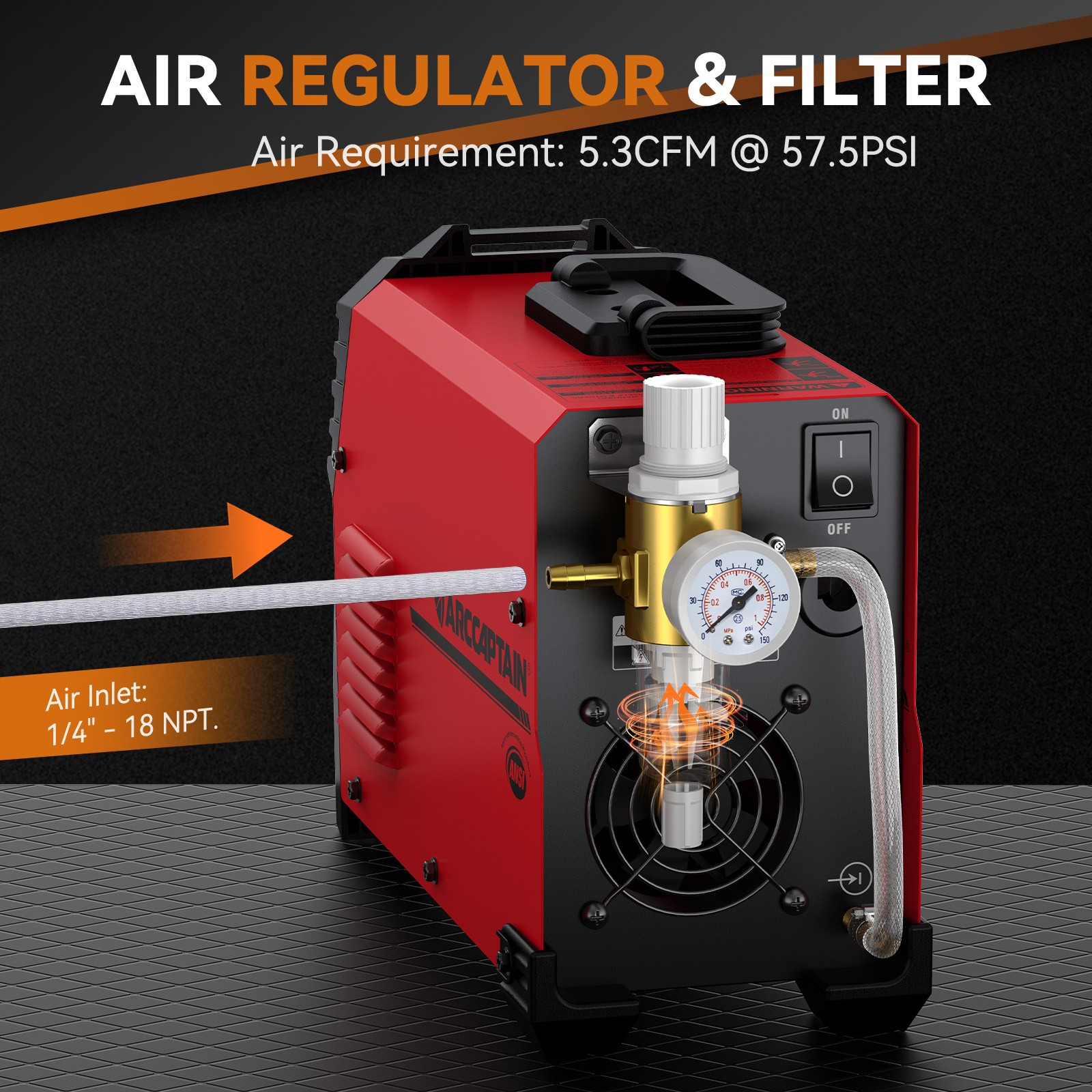 ARCCAPTAIN 55A Plasma Cutter Large LED Display Non-Touch Pilot Plasma Cutter