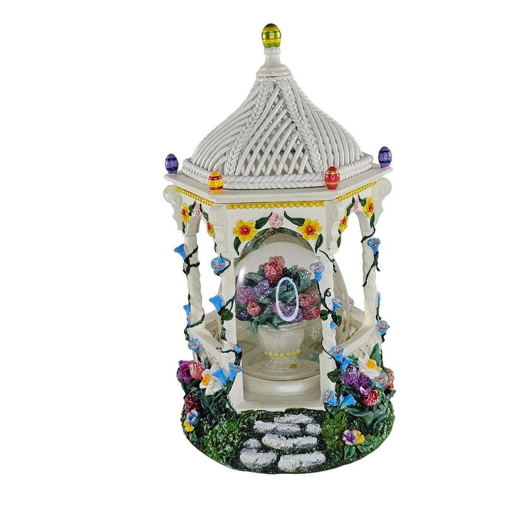 Christopher Radko Mini Gazebo Glitterglobe With Box Easter Eggs Snowglobe